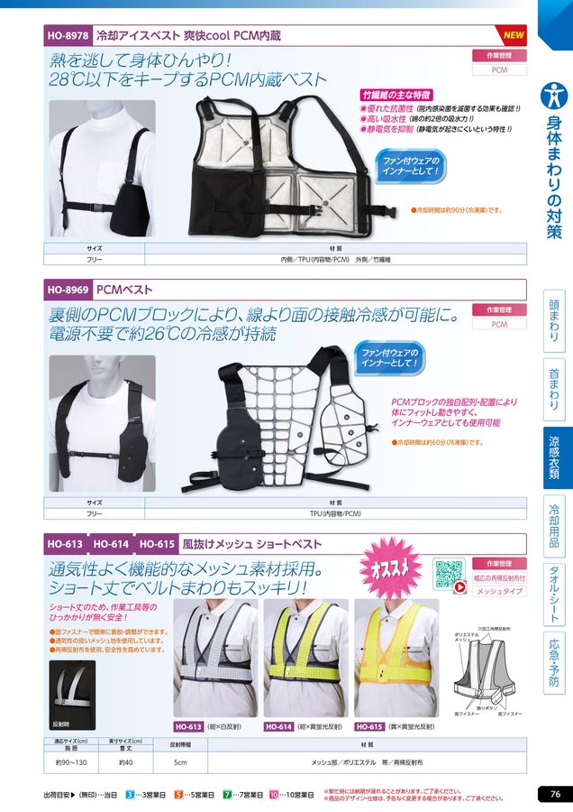 ユニットの熱中症予防対策用品カタログNo.166R